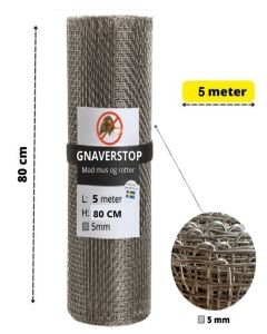 Gnagarn&auml;t i v&auml;vt rostfritt st&aring;l (AISI304) - 5m x 80cm