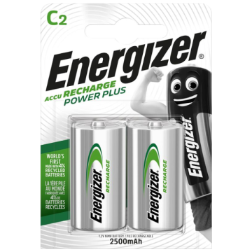Energizer Recharge Power Plus C / NH35 2500mAh batterier (2-pack)