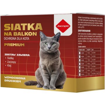 Paketlösning katt- och fågelskyddsnät 40 mm balkong/balkong 5 x 2 m