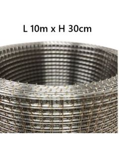 Gnagarn&auml;t i rostfritt svetsat st&aring;l (AISI304) L 10m x H 30cm